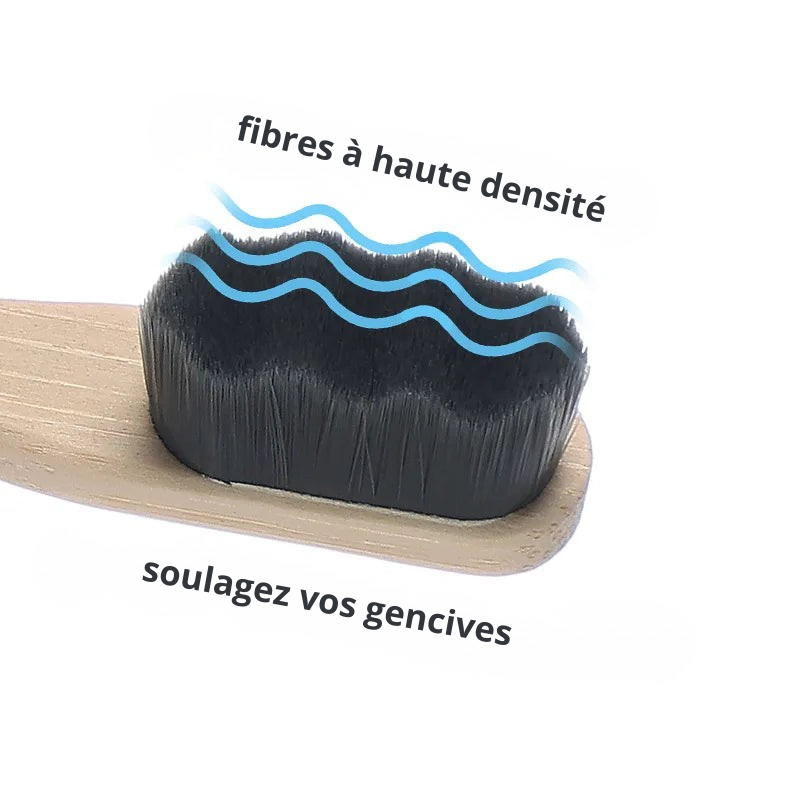 Lot de 4 Brosses à Dents en Bambou – Poils au Charbon Doux | Écologique & Sans BPA