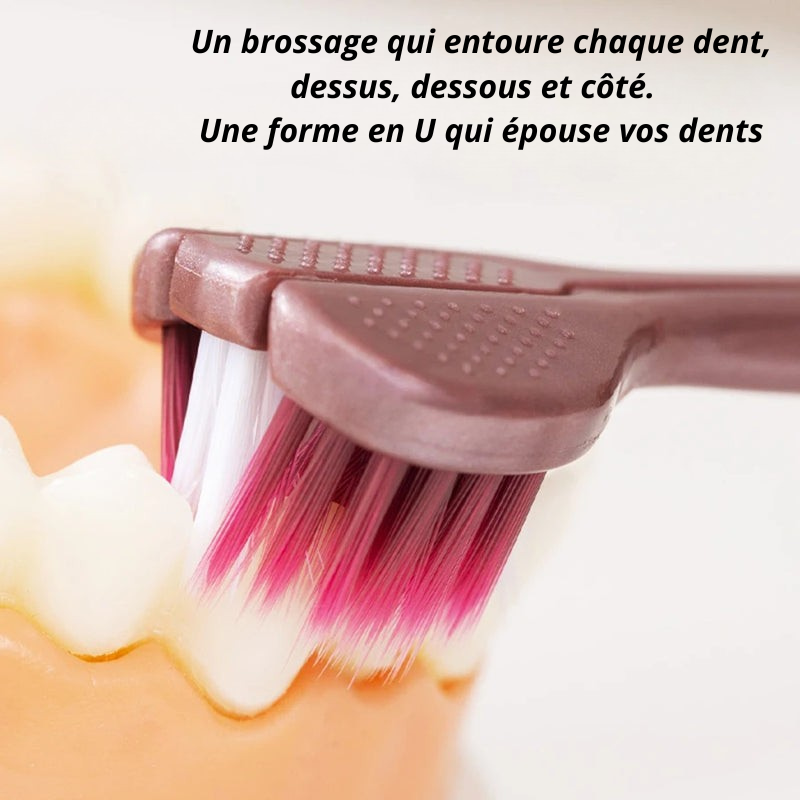 Brosse à dents manuelle 3D Brosse à dents douce en forme de U