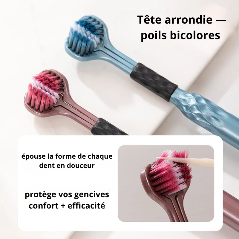 Brosse à dents manuelle 3D Brosse à dents douce en forme de U